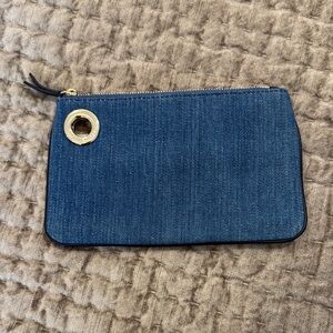 Michael Kors Denim Pouch with Gold Detail NEW